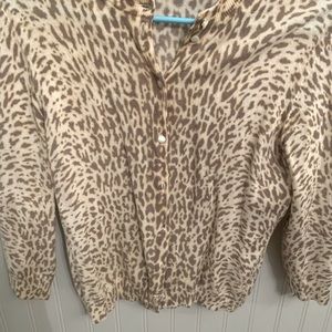 J CREW LEOPARD CARDIGAN